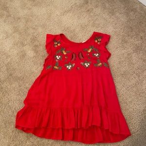 Women’s Red Floral Top, Size Small